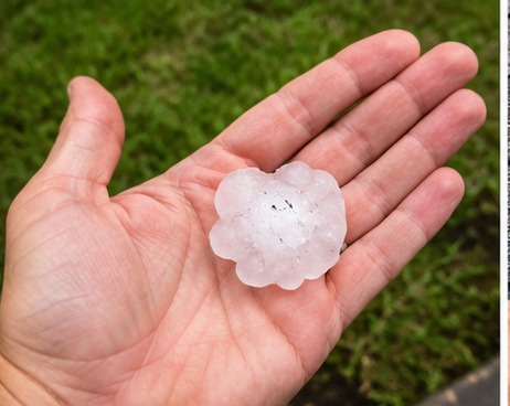 Hailstone collected after Houston storm